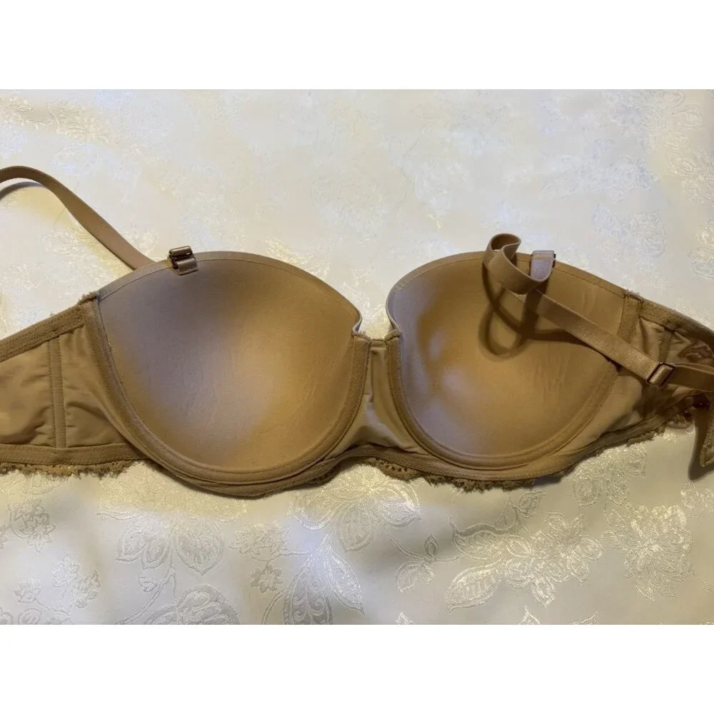 Aerie Real Power Convertible Strapless or Straps Push Up Bra Beige 32DDD NEW NWT